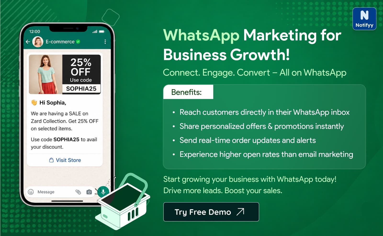 Shopify integration with WhatsApp CRM Notifyy
