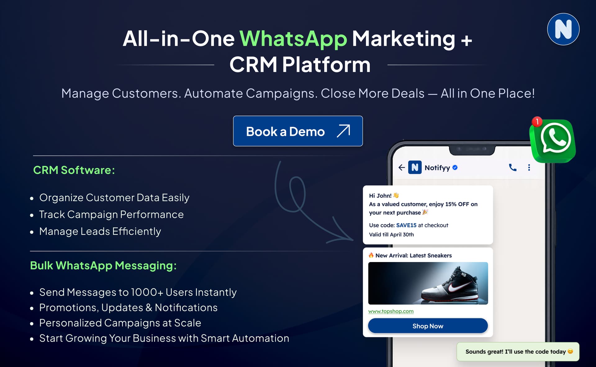 Bulk WhatsApp campaign management dashboard
